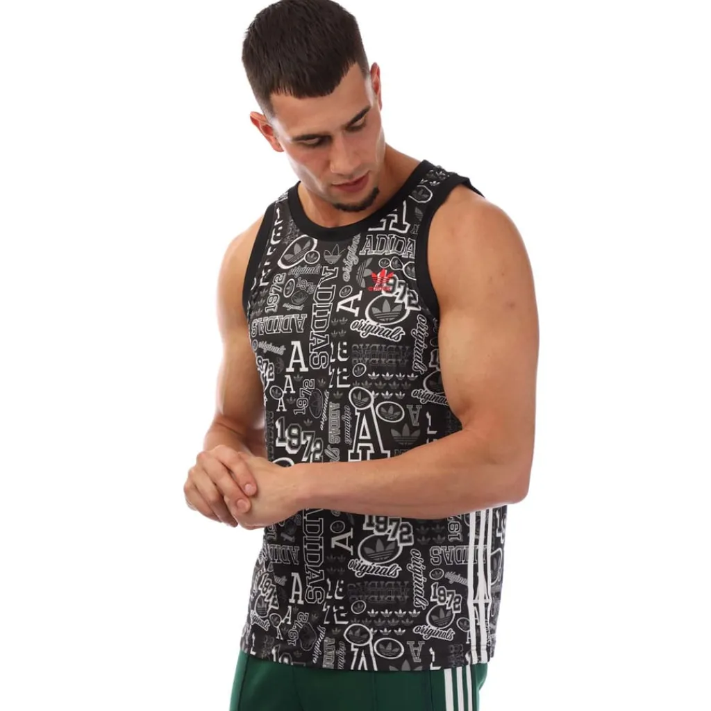 T-Shirts And Vests*adidas Originals Collegiate Basketball Tank Top in Black