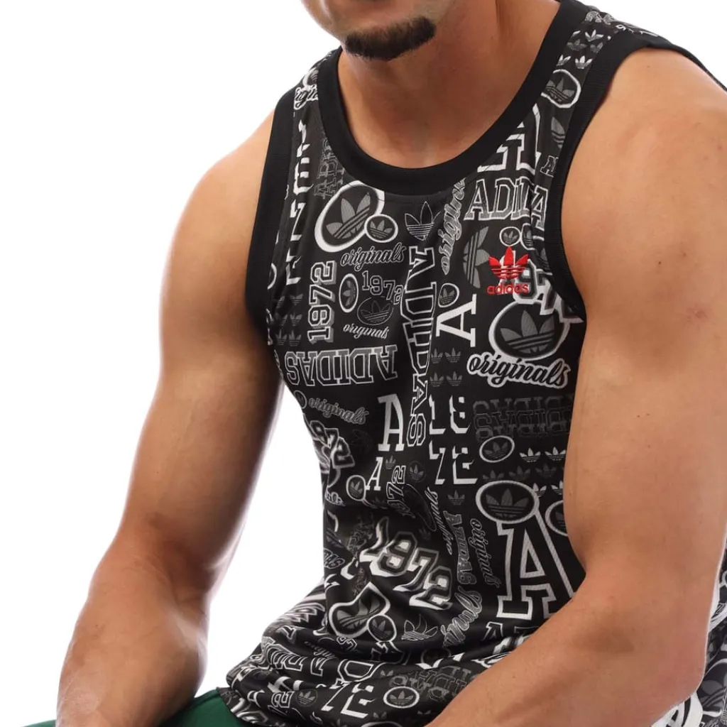 T-Shirts And Vests*adidas Originals Collegiate Basketball Tank Top in Black