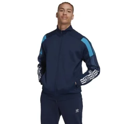 Tracksuits*adidas Originals Funnel Neck Regular Fit Athletic Tops in Blue