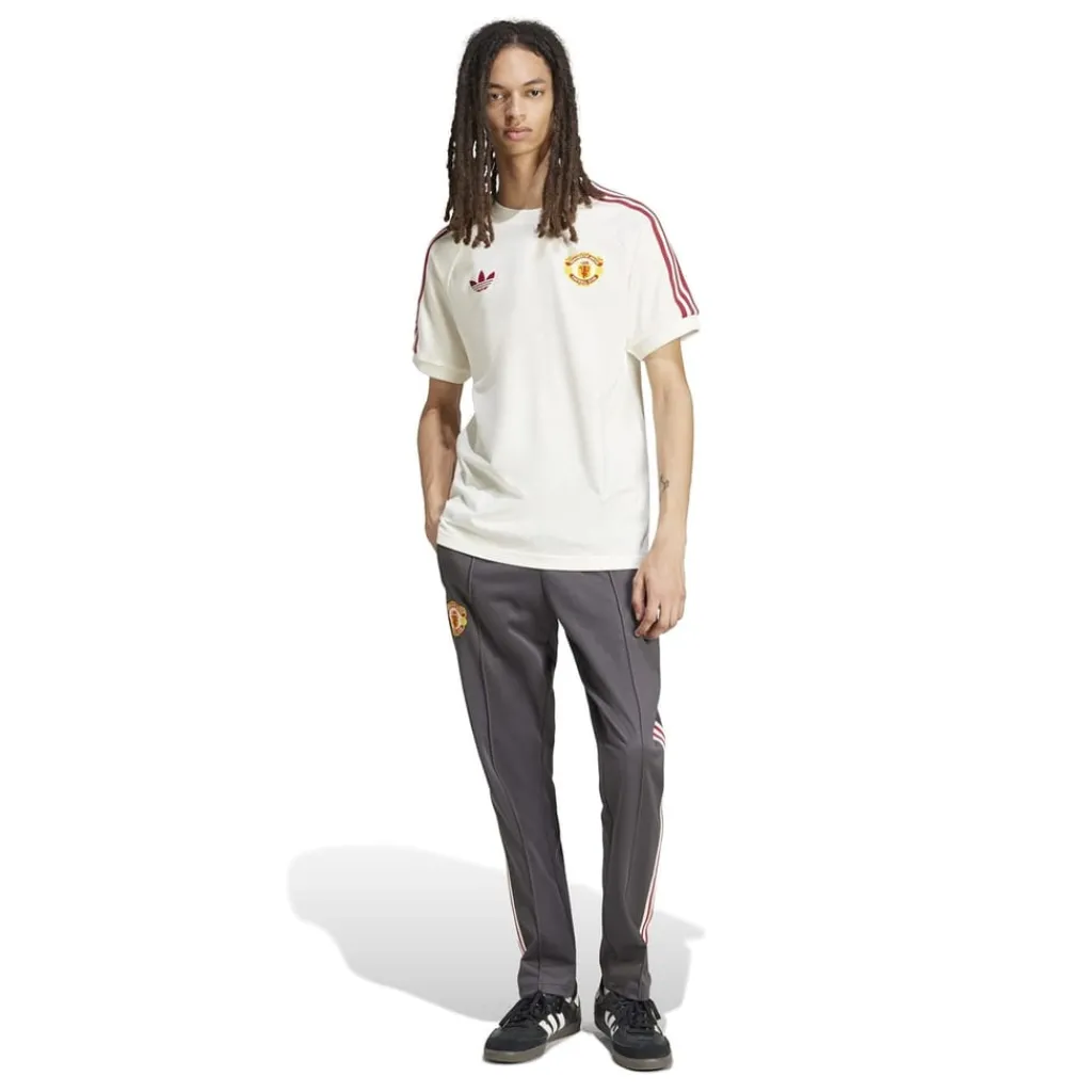 Football And Rugby Clothing*adidas Originals Manchester United Adicolor Classics 3 Stripes T-Shirt Adults in White