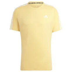 Fitness And Gymwear|T-Shirts And Vests*adidas Own The Run 3-Stripes T-Shirt in Yellow
