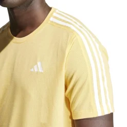 Fitness And Gymwear|T-Shirts And Vests*adidas Own The Run 3-Stripes T-Shirt in Yellow