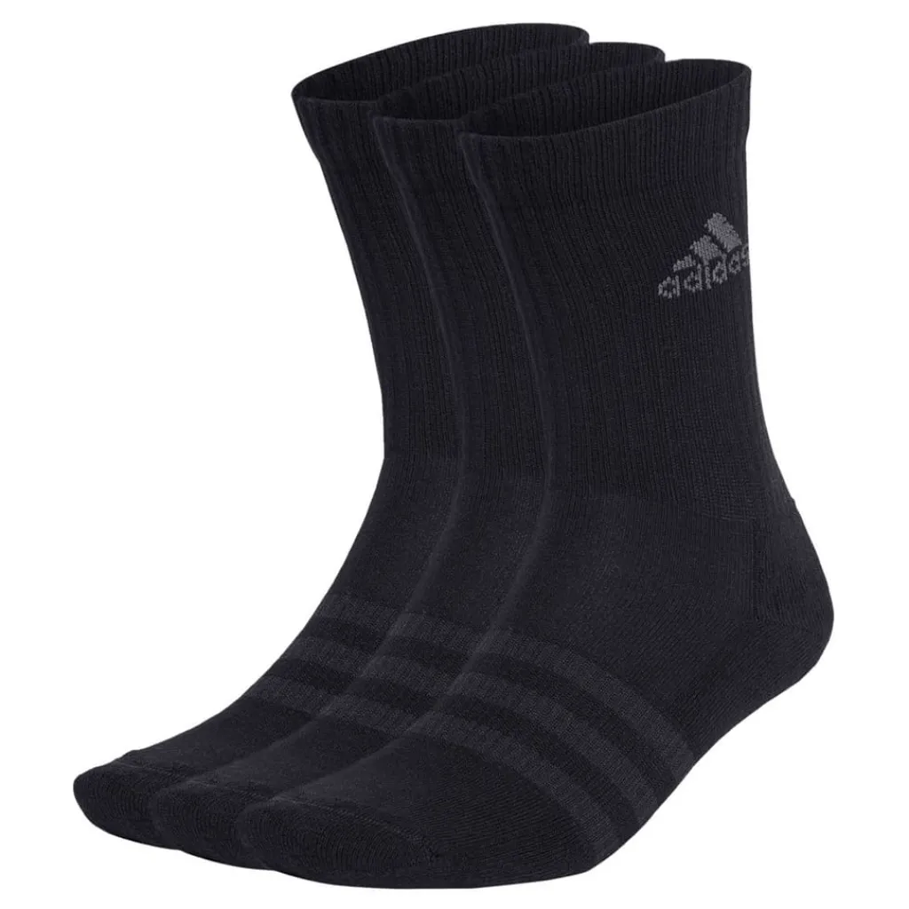 Underwear And Socks*adidas 3-Pack Cushioned Crew Socks in Black Grey