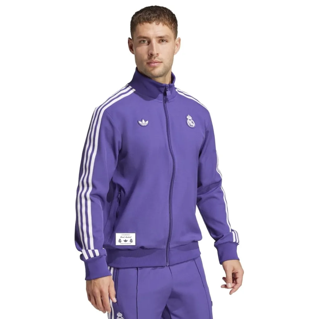 Tracksuits*adidas Real Madrid Terraces Icon Tracksuit Top in Purple