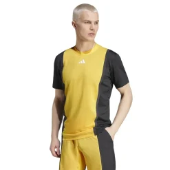 Fitness And Gym Tops*adidas Rib Crew Neck Regular Fit T-Shirt in Yellow