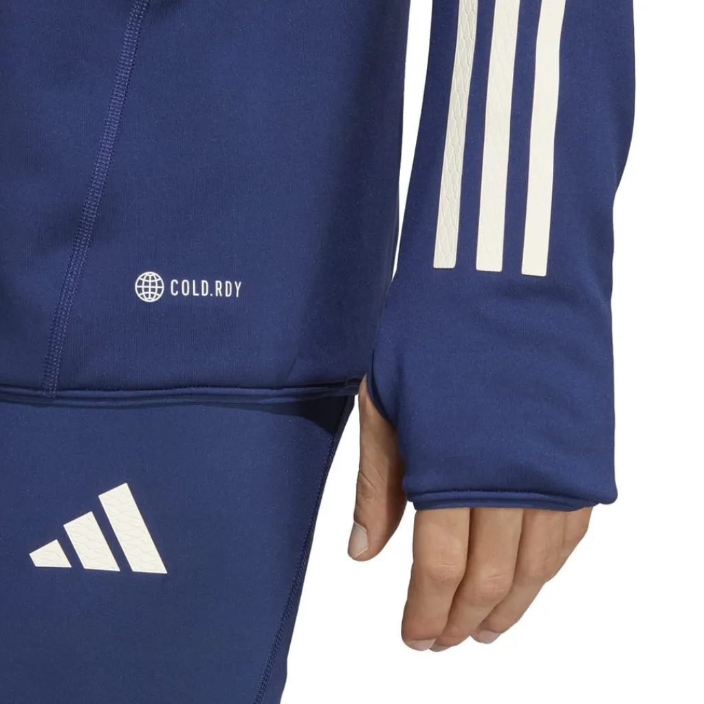 Fitness And Gym Tops*adidas Slim Fit Turtleneck Long Sleeve Athletic Top in Blue