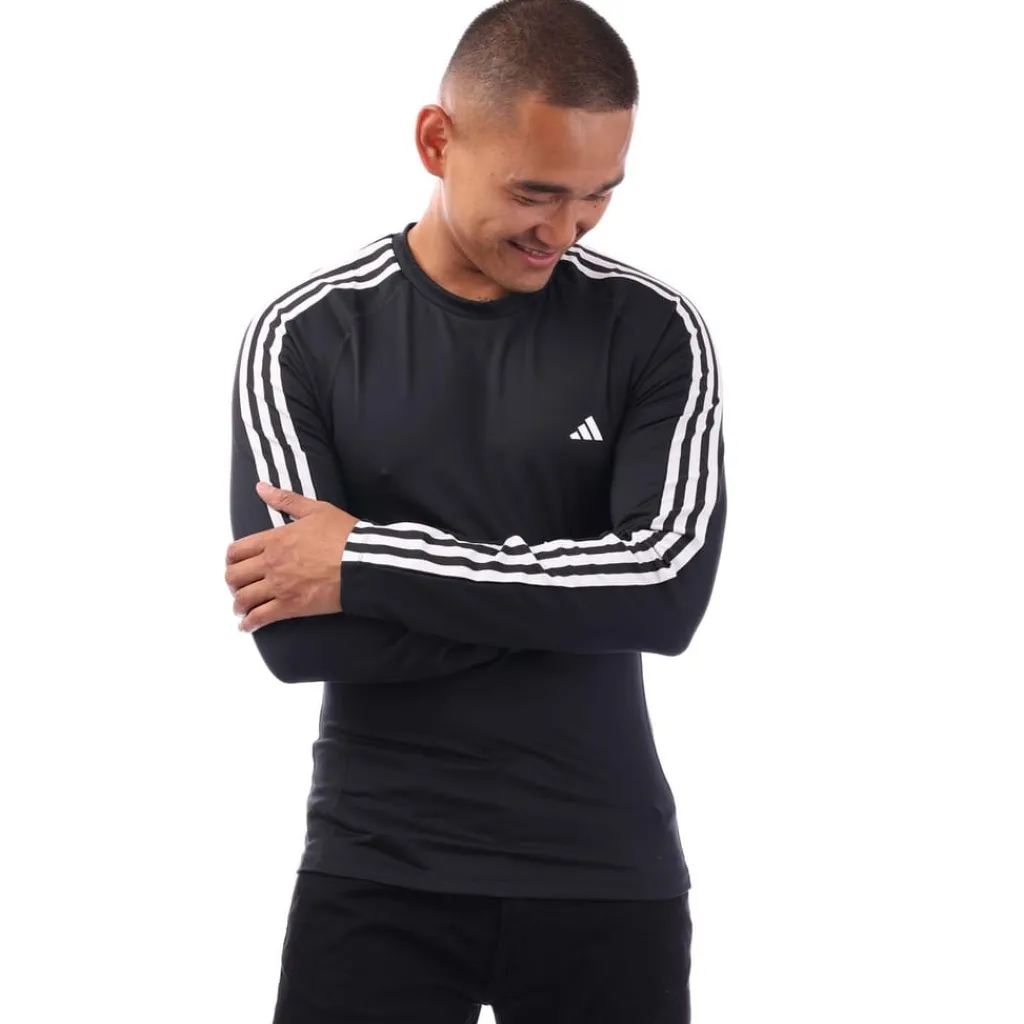 Fitness And Gym Tops|Fitness And Gymwear*adidas Techfit 3-Stripes Training Long-Sleeve Top in Black