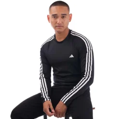 Fitness And Gym Tops|Fitness And Gymwear*adidas Techfit 3-Stripes Training Long-Sleeve Top in Black
