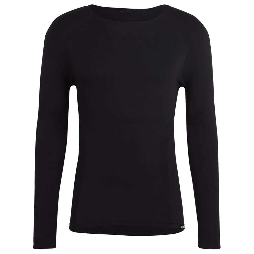 Fitness And Gymwear*adidas Terrex Merino Slim Fit Long Sleeve T-Shirt in Black