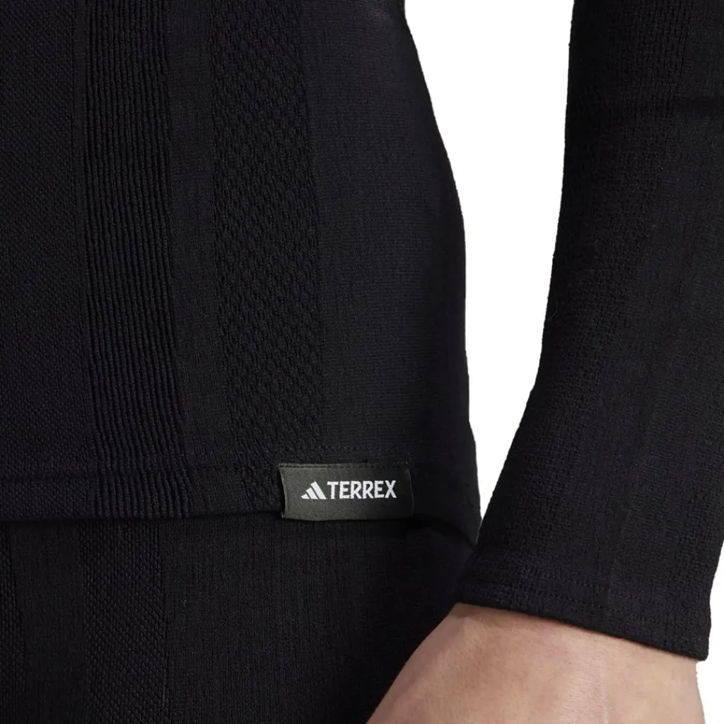 Fitness And Gymwear*adidas Terrex Merino Slim Fit Long Sleeve T-Shirt in Black