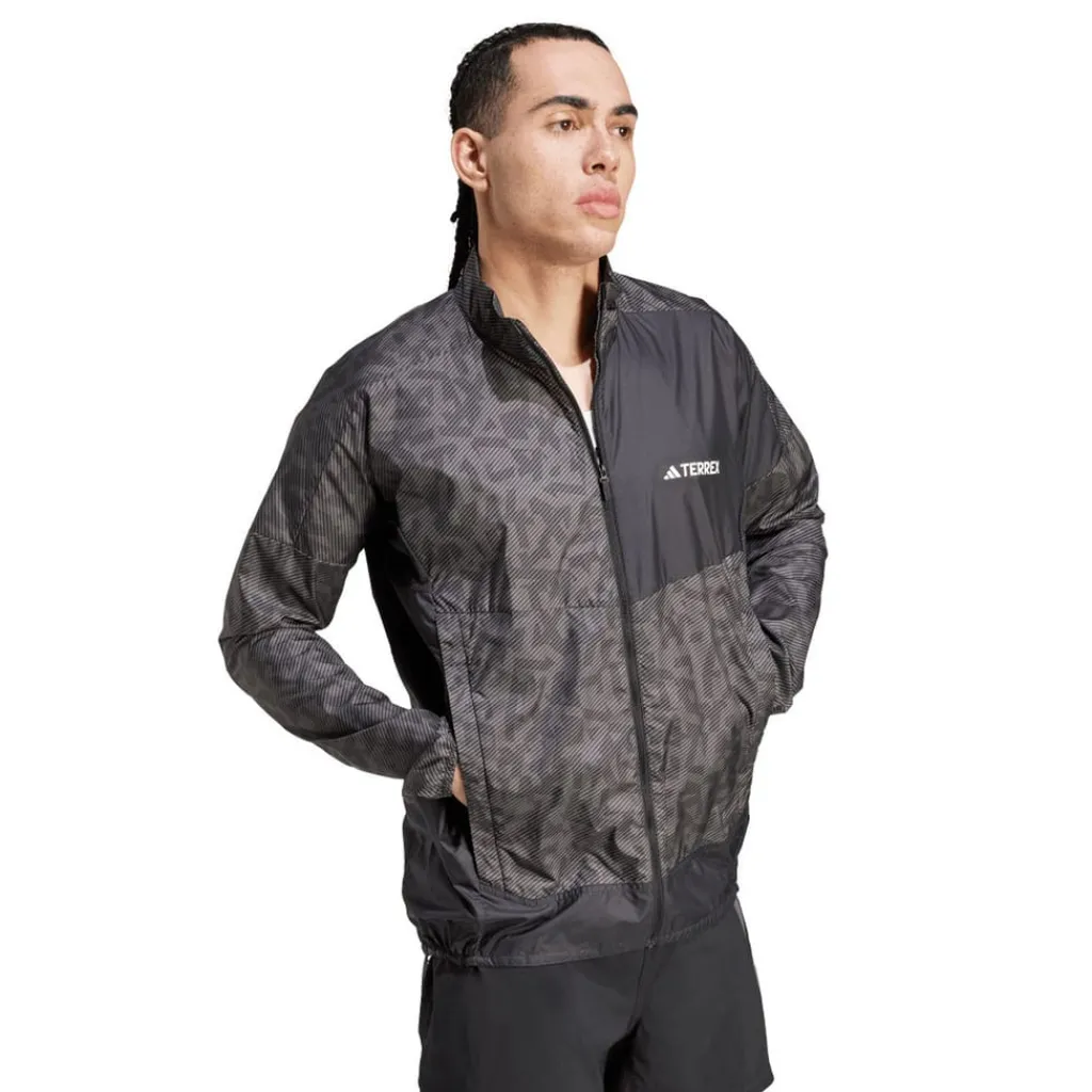 Coats And Jackets*adidas Terrex Trail Running Wind Jacket in Charcoal