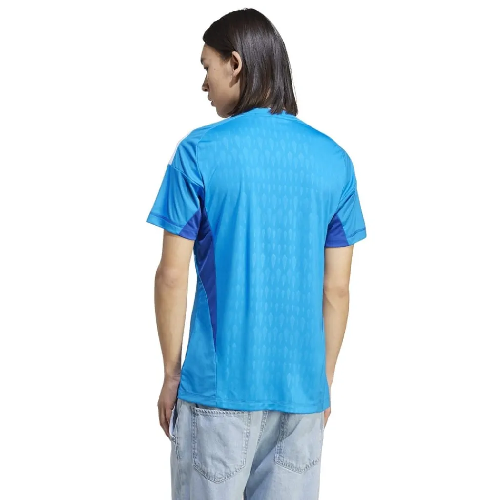Football And Rugby Clothing*adidas V-Neck Regular Fit Short Sleeve Shirt in Blue