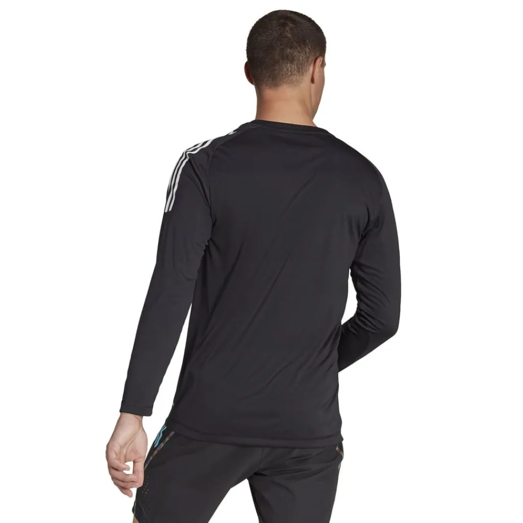 Football And Rugby Clothing*adidas V-Neck Slim Fit Long Sleeve Shirt in Black