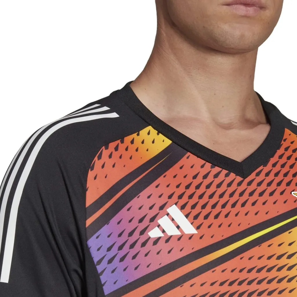 Football And Rugby Clothing*adidas V-Neck Slim Fit Long Sleeve Shirt in Black