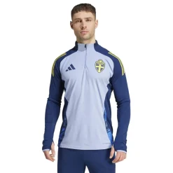 Fitness And Gym Tops*adidas Zip Neck Regular Fit Athletic Top in Blue