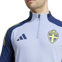 Fitness And Gym Tops*adidas Zip Neck Regular Fit Athletic Top in Blue
