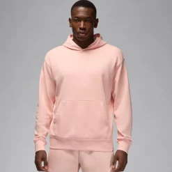 Hoodies*Air Jordan Mens Essential Fleece Pullover Hoodie in Pink