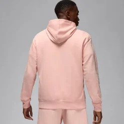 Hoodies*Air Jordan Mens Essential Fleece Pullover Hoodie in Pink