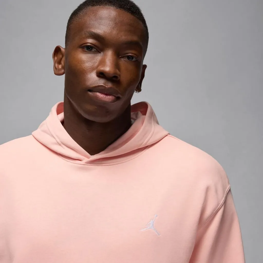Hoodies*Air Jordan Mens Essential Fleece Pullover Hoodie in Pink