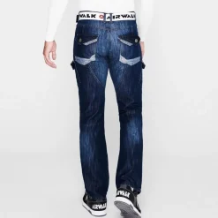 Jeans*Airwalk Mens Belted Cargo Jeans in Blue
