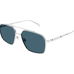 Sunglasses*Alexander McQueen Aviator Sunglasses in Silver