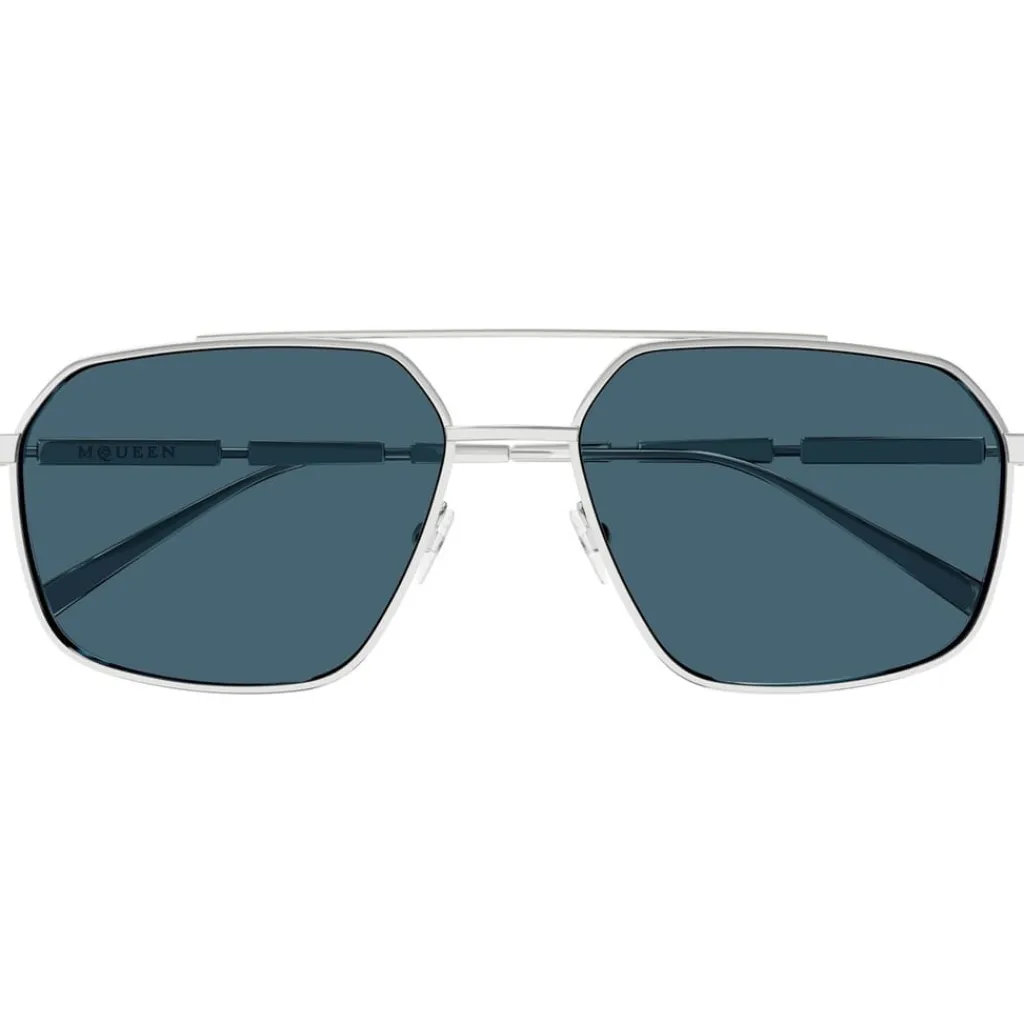 Sunglasses*Alexander McQueen Aviator Sunglasses in Silver