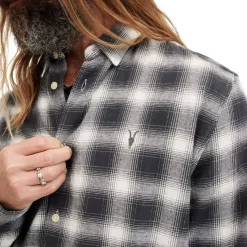 Shirts*AllSaints Collared Neck Malpaso Regular Fit Shirt in Grey