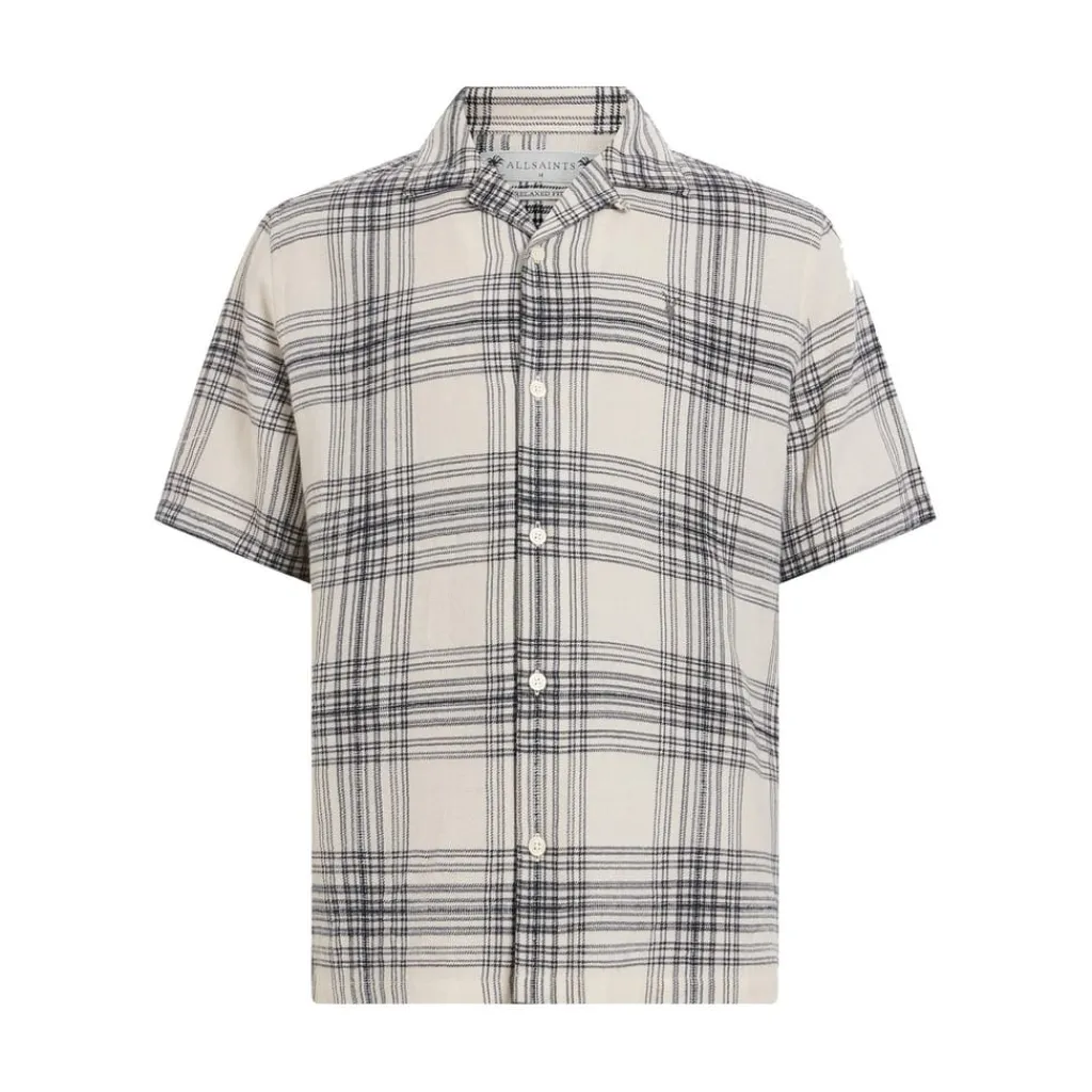 Shirts*AllSaints Padres Relaxed Fit Short Sleeve Shirt in White