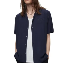 Shirts*AllSaints Relaxed Fit Underground Short Sleeve Shirt in Blue