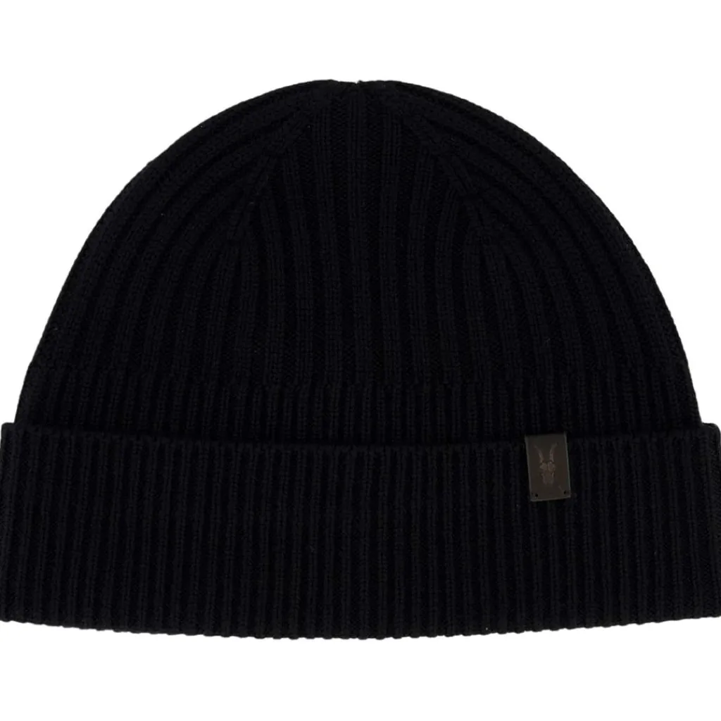 Caps-Hats*AllSaints Rib Mix Beanie in Black
