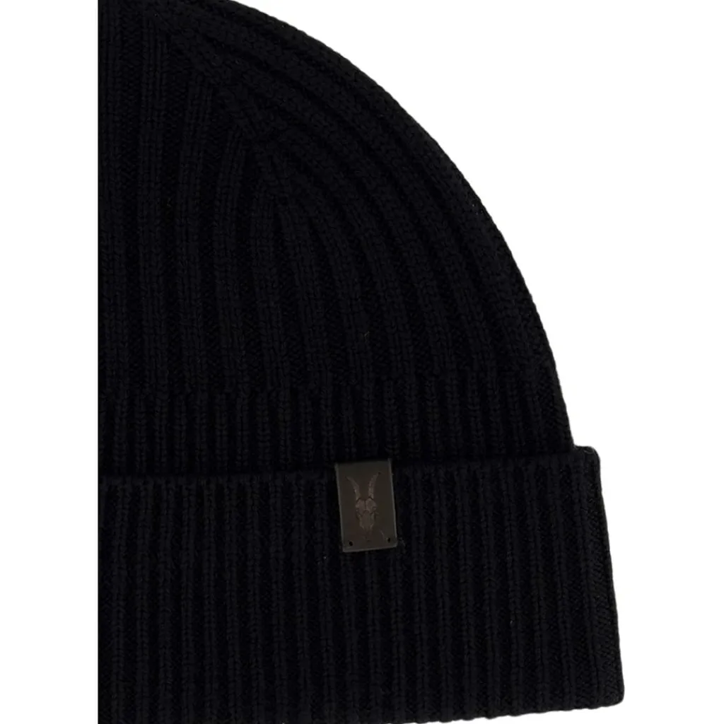 Caps-Hats*AllSaints Rib Mix Beanie in Black
