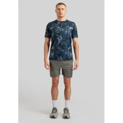 Fitness And Gym Tops*ALTRYN Brush Print T in Blue