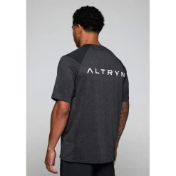 Fitness And Gymwear*ALTRYN Rydal Training Space Dye T-Shirt in Grey