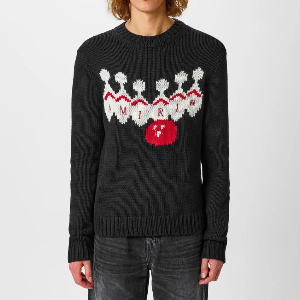 Knitwear*Amiri Bowling Crewneck Jumper in Black