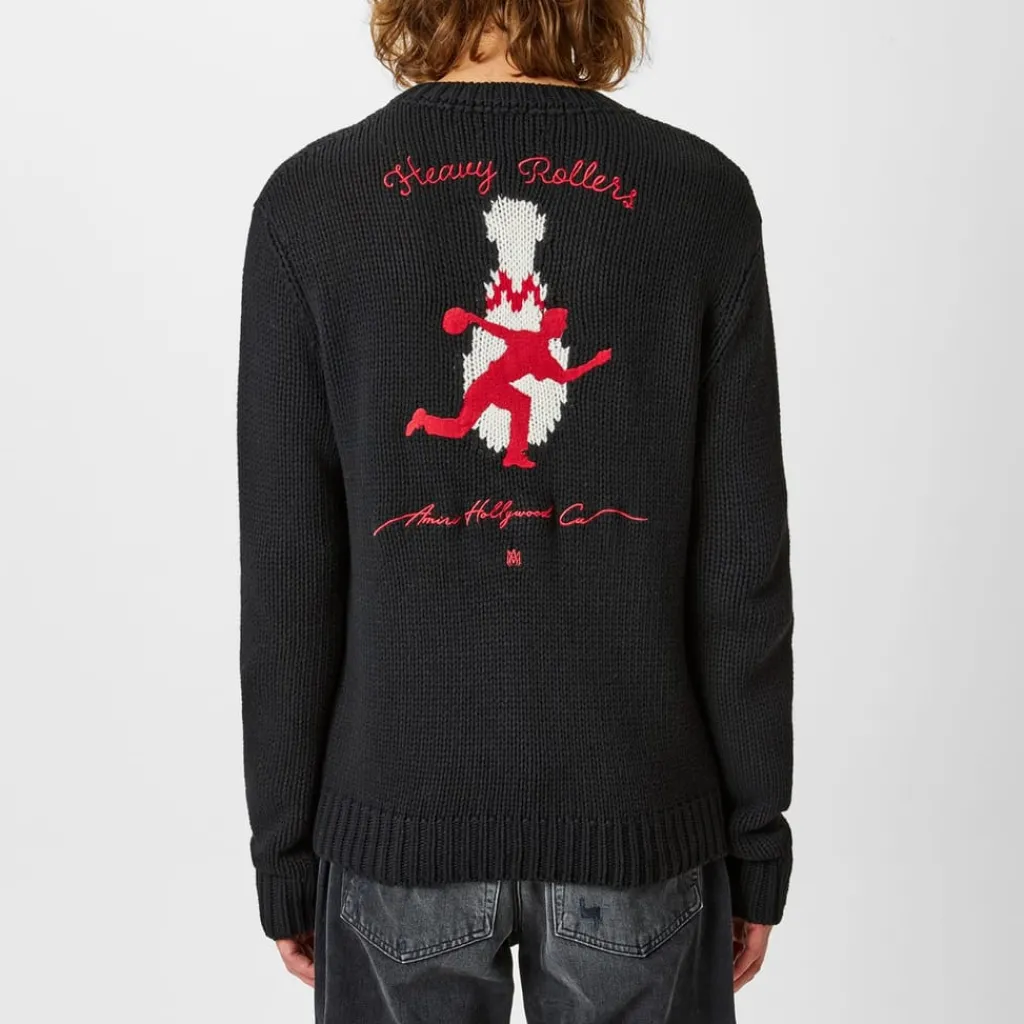 Knitwear*Amiri Bowling Crewneck Jumper in Black