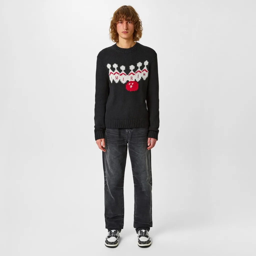 Knitwear*Amiri Bowling Crewneck Jumper in Black