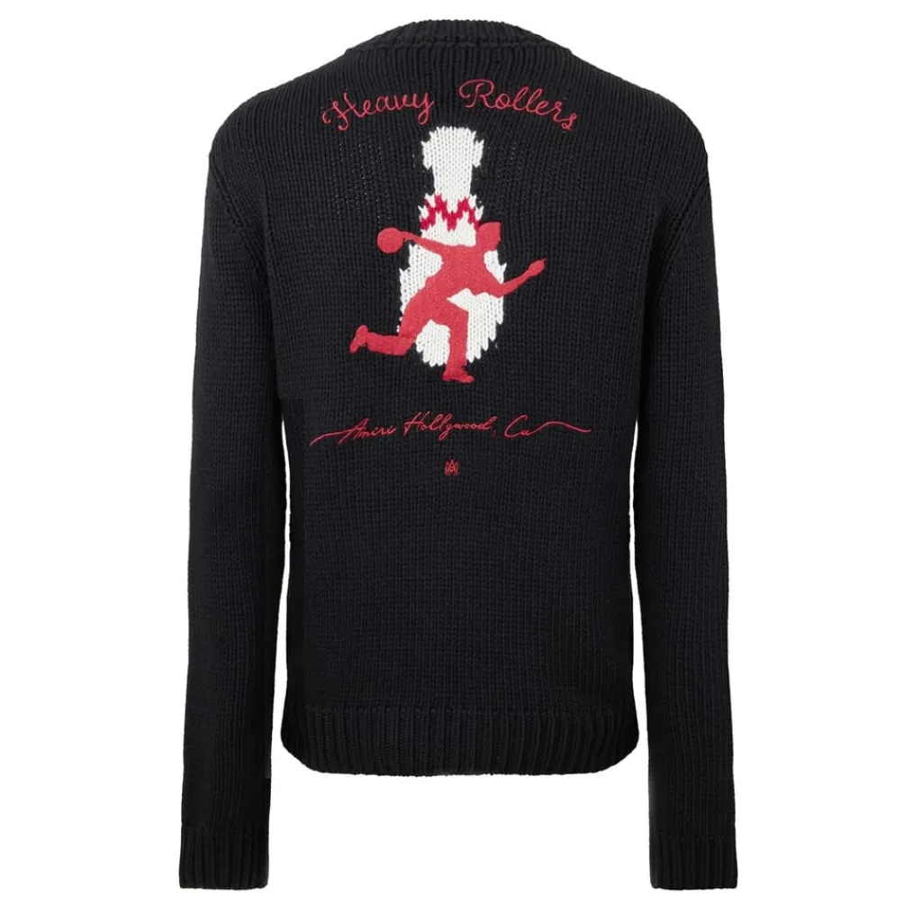 Knitwear*Amiri Bowling Crewneck Jumper in Black