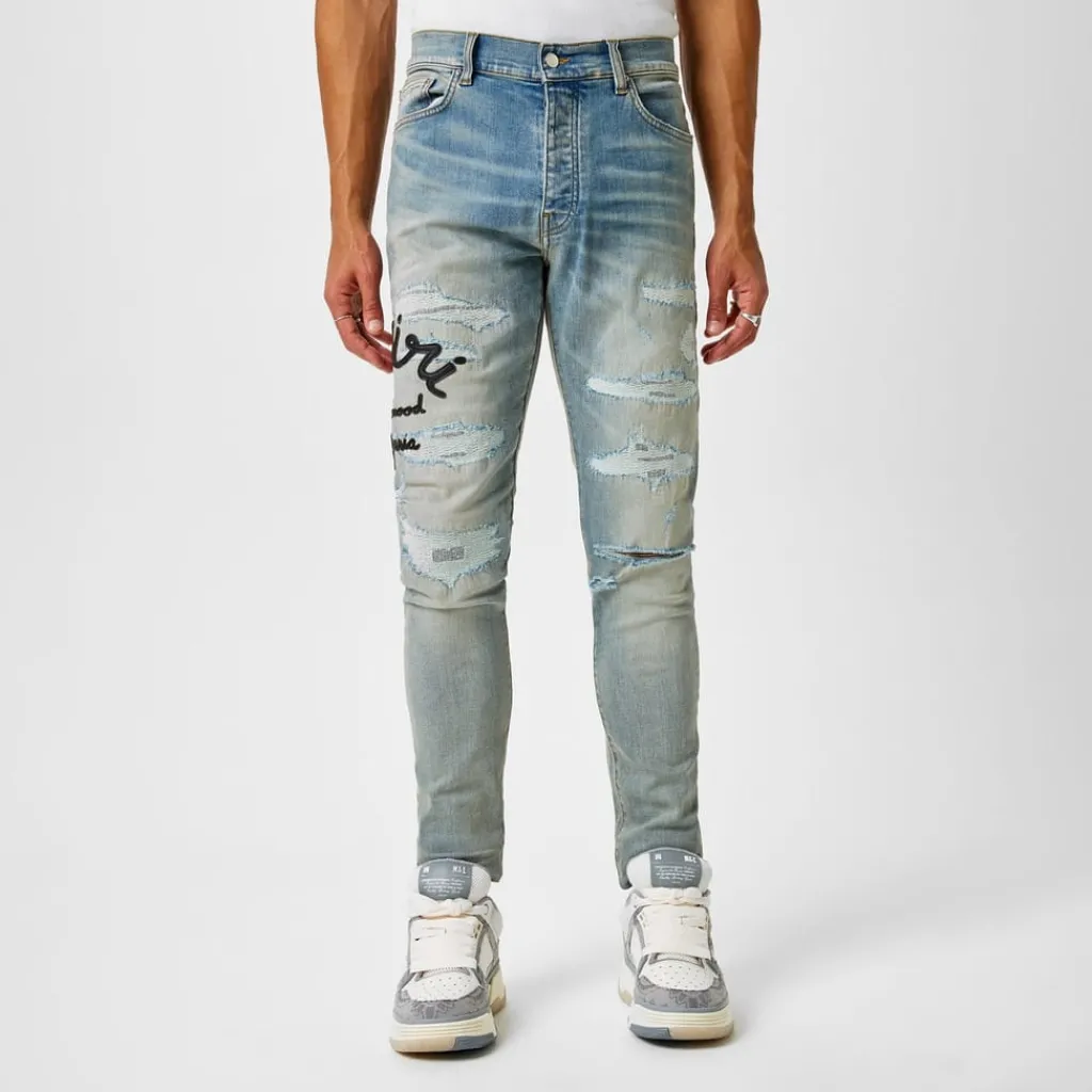 Jeans*Amiri Hollywood Thrasher Jeans in Blue