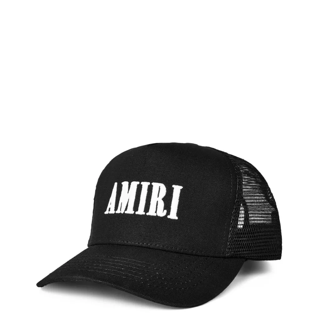 Caps-Hats*Amiri Logo Trucker Cap in Black