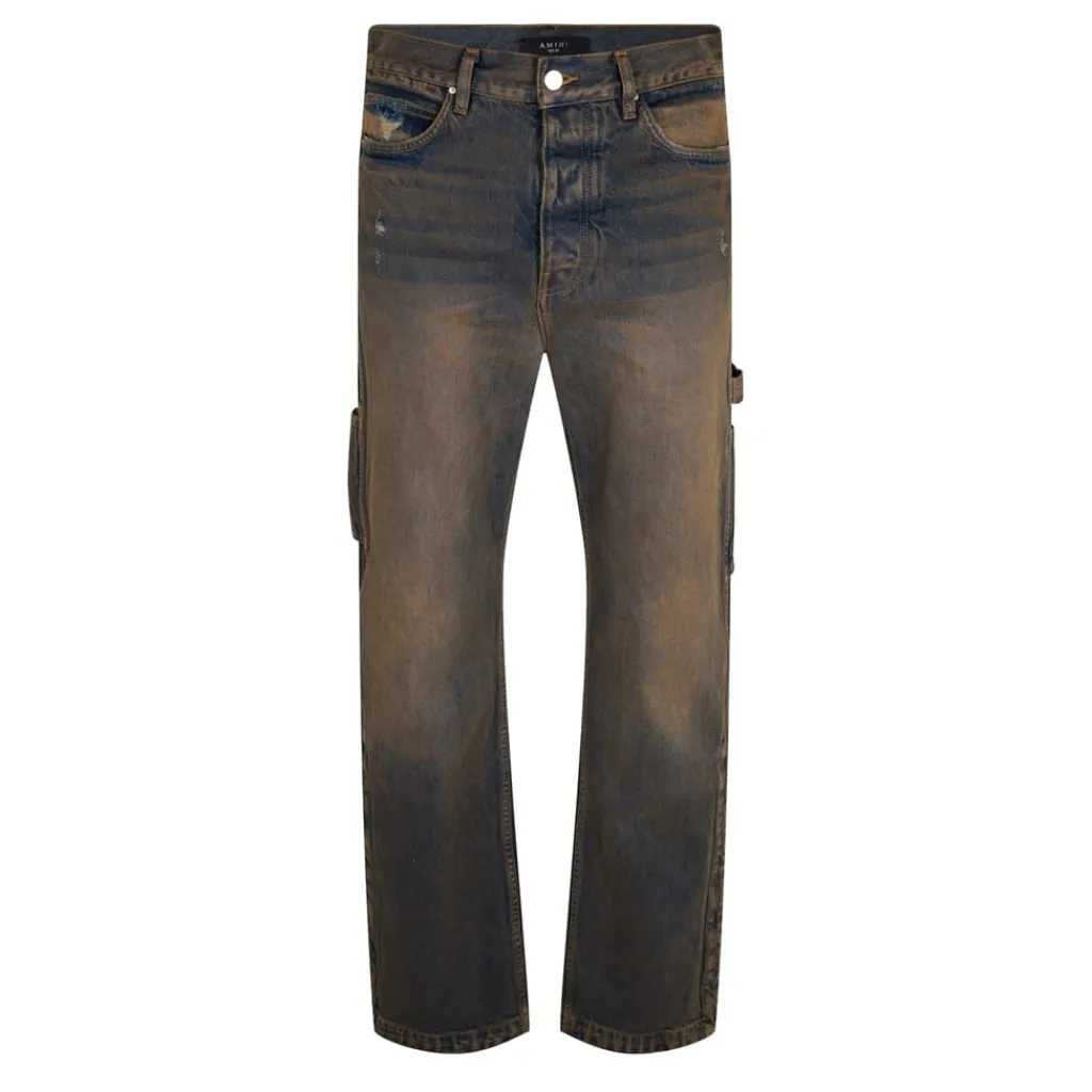Jeans*Amiri Stack Workman Jeans in Blue