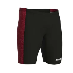 Fitness And Gym Shorts*Arena Mens Abstract Tiles Jammer Swim Shorts in Black Red