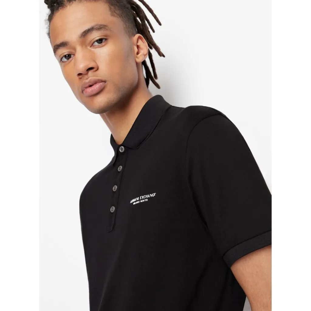Polo Shirts*Armani Exchange Cotton Polo Shirt in Black