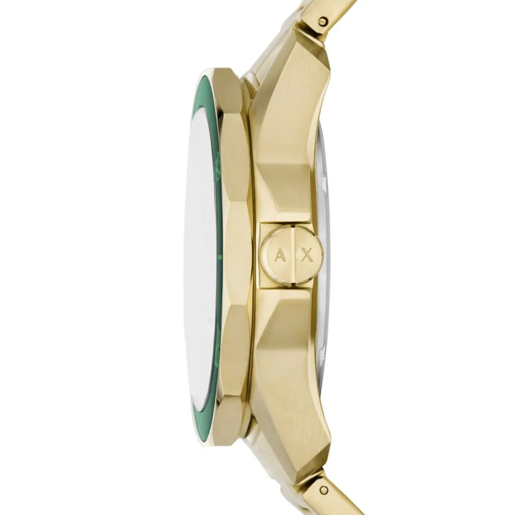 Jewellery-Watches*Armani Exchange Exchange Mens Three Hand Date, Gold Tone Stainless Steel Watch, Ax1951 in Gold
