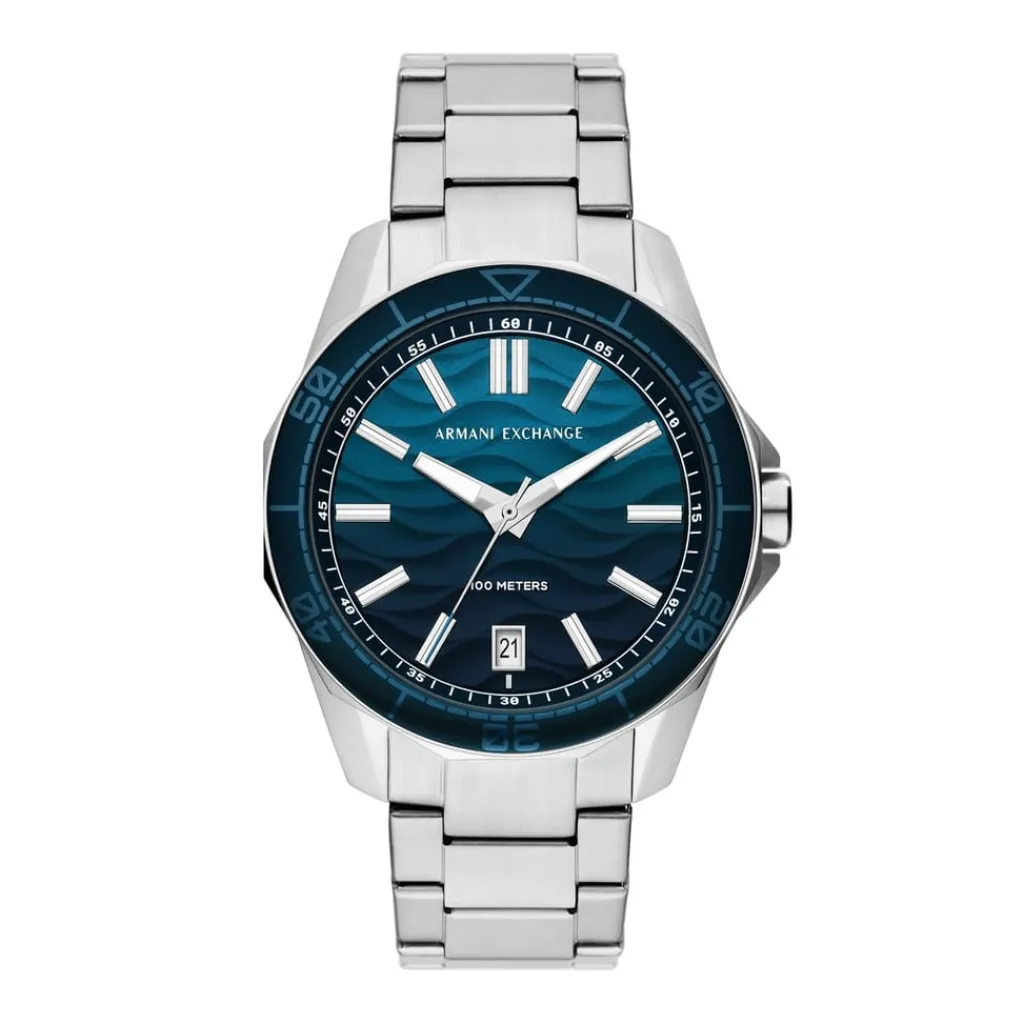 Jewellery-Watches*Armani Exchange Exchange Mens Three Hand Date, Stainless Steel Watch, Ax1950 in Silver