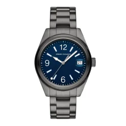 Jewellery-Watches*Armani Exchange Exchange Three Hand Date Gunmetal Stainless Steel Watch Ax1421 in Black