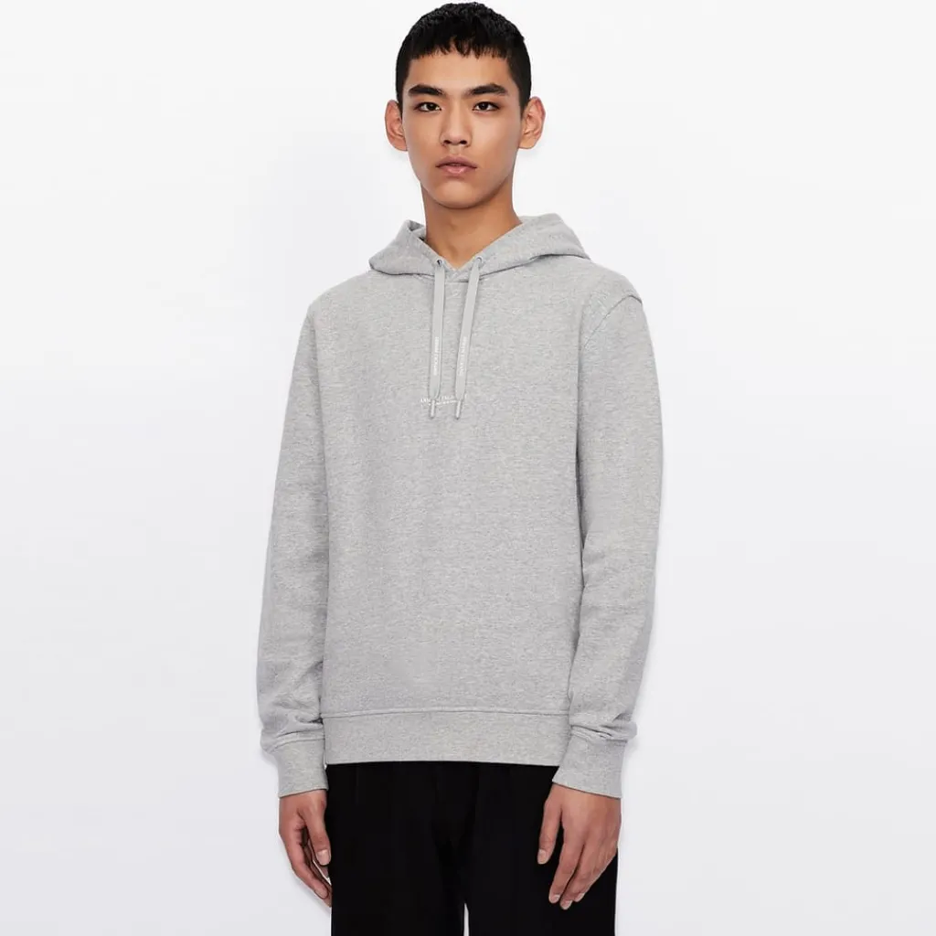 Hoodies*Armani Exchange Logo Hoodie in Grey
