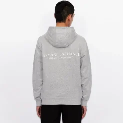 Hoodies*Armani Exchange Logo Hoodie in Grey