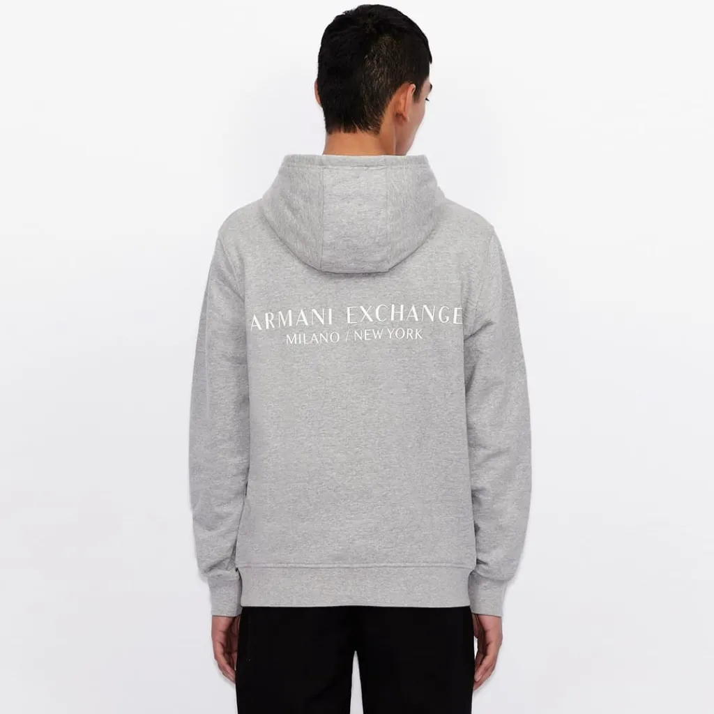 Hoodies*Armani Exchange Logo Hoodie in Grey