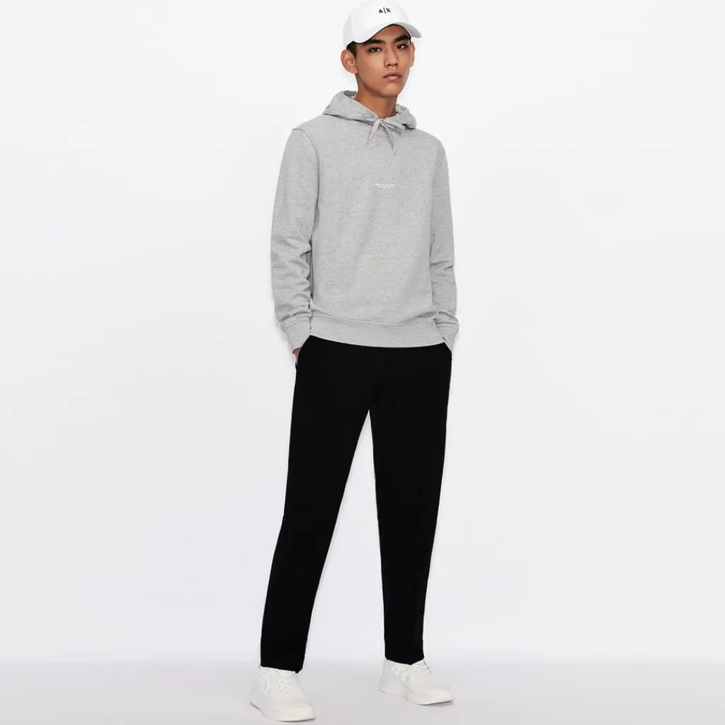 Hoodies*Armani Exchange Logo Hoodie in Grey