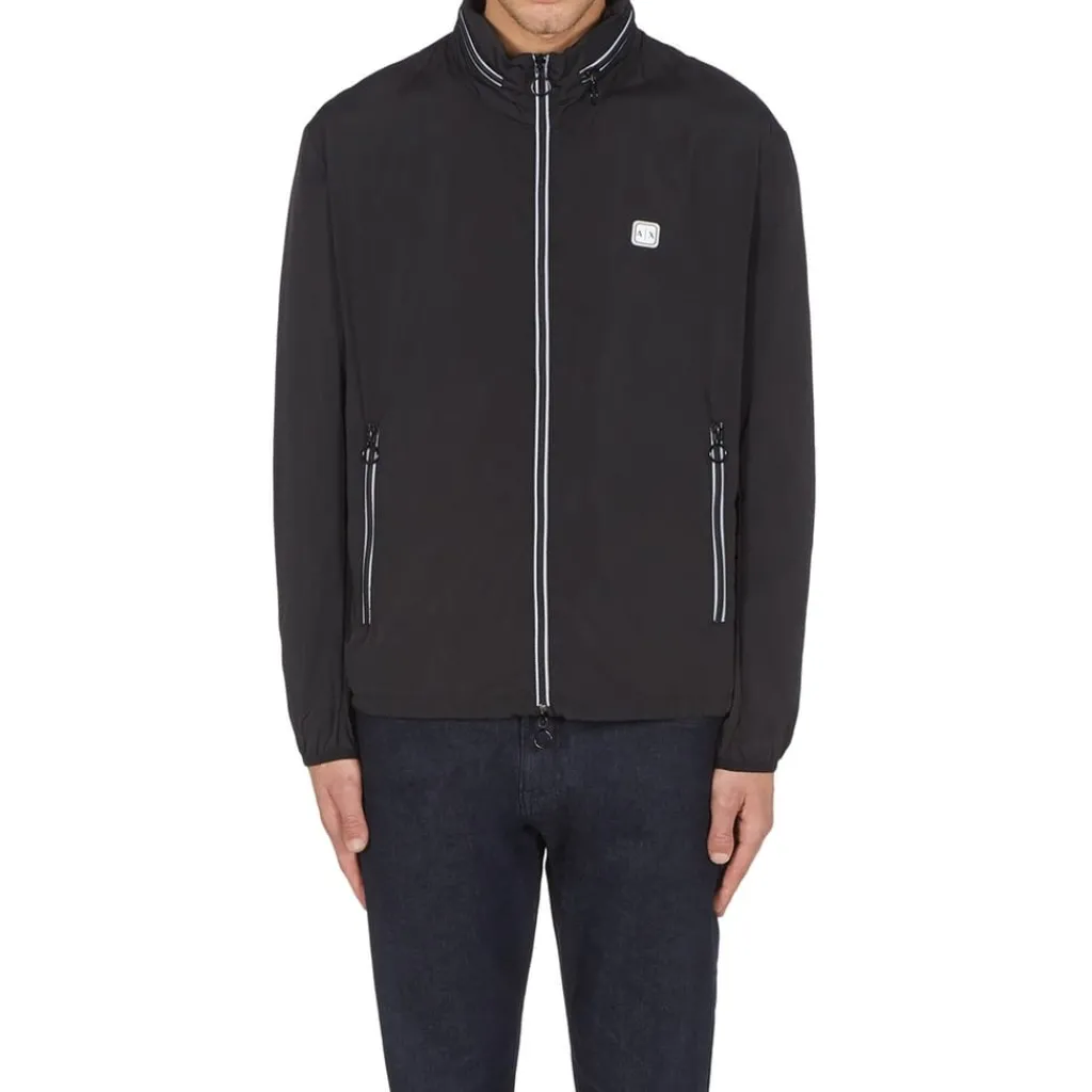 Coats And Jackets*Armani Exchange Mens Exchange Patch Logo Jacket in Black